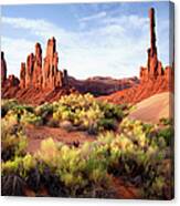 The Gossips And Totem Pole - Monument Canvas Print