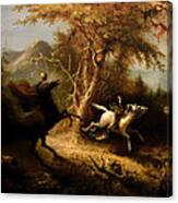 The Headless Horsemen Pursuing Ichabod Crane Canvas Print