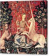 The Lady And The Unicorn, 15th Century Canvas Print