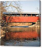 The Lairdsville Covered Bridge After The Flood Canvas Print