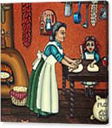 The Lesson Or Making Tortillas Canvas Print