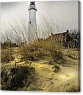 The Lighthouse Beach At Fort Gratiot Michigan Canvas Print