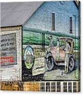 The Lincoln Highway In Bedford County Pa - Barn Mural At Bison Corral Farm Near Schellsburg No. 2 Canvas Print
