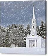 The Little Chapel In Winter Canvas Print