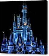 The Magic Kingdom Castle In Very Deep Blue Walt Disney World Fl Canvas Print