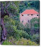The Pink Fortress House In The Wood - Villa Fortezza La Colombara Di Alassio Canvas Print