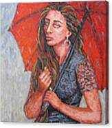 The Red Umbrella Canvas Print