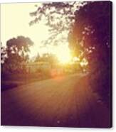 The Road!!! #road #sun #sunset #sky Canvas Print