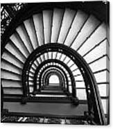 The Rookery Staircase In Black And White Canvas Print