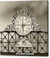 The Sun Orioles Clock - Sepia Canvas Print
