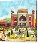 The Taj Mahal Gardens Canvas Print