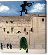 The  Western Wall And Fiddler On The Roof Canvas Print