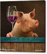 This Little Piggy Went Wine Tasting... Canvas Print