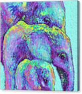 Three Blue Elephants Canvas Print
