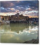 Tiber River Sunset Canvas Print