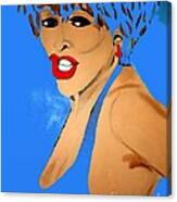 Tina Turner Fierce Blue 2 Canvas Print
