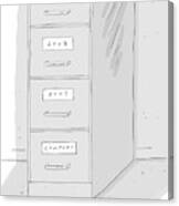 Title: Organic Filing. A File Cabinet Has Drawers Canvas Print
