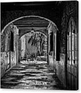To The Courtyard - Bw Canvas Print