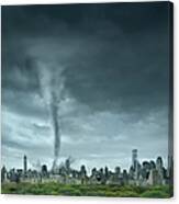 Tornado Rolling Through New York, New Canvas Print
