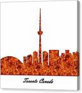 Toronto Canada Raging Fire Skyline Canvas Print