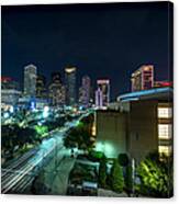Toyota Center And Downtown Houston Canvas Print