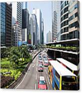 Traffic Jam In Hong Kong Central Canvas Print