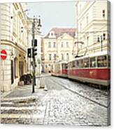 Trams In Prague Canvas Print