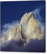 Trango Tower In Morning Mist Karakoran Canvas Print