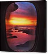 Travel Day Part Ii. Sea-yvr Sunset Over Canvas Print