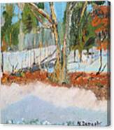 Trees And Snow Plein Air Canvas Print