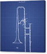 Trombone Patent From 1902 - Blueprint Canvas Print
