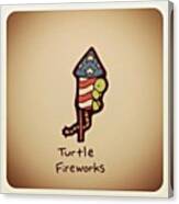 Turtle Fireworks Canvas Print