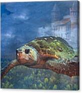 Turtle In Atlantis Canvas Print