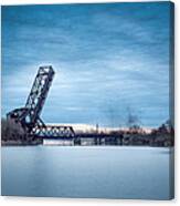 Twilight Locomotive Crossing Buffalo River Canvas Print