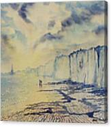 Twilight Stroll On Bridlington Beach Canvas Print