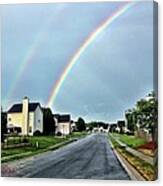 Twin Pots Of Gold In Suburbia Canvas Print