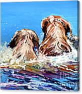 Two Labs One Wake Canvas Print
