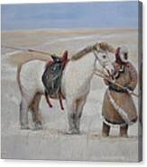 Ujumchin Herdsmen In Winter Pastures Canvas Print