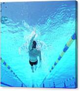 Underwater Shot Of Young Male Athlete Canvas Print