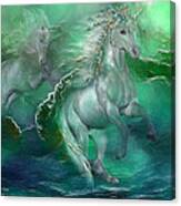 Unicorns Of The Sea Canvas Print