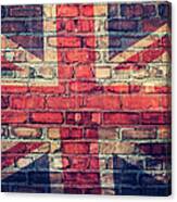 Union Jack Flag On  Brick Wall Canvas Print