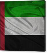 United Arab Emirates Flag Waving On Canvas Canvas Print