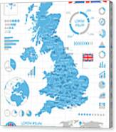 United Kingdom - Infographic Map - Canvas Print