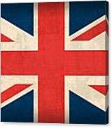 United Kingdom Union Jack England Britain Flag Vintage Distressed Finish Canvas Print