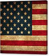 United States American Usa Flag Vintage Distressed Finish On Worn Canvas Canvas Print