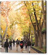 University Campus With Crowd Of Students Canvas Print