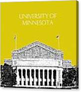 University Of Minnesota 2 - Northrop Auditorium - Mustard Yellow Canvas Print