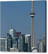 Up Close And Personal - Cn Tower Toronto Harbor And Skyline From A Boat Canvas Print