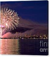 Vancouver Celebration Of Light Fireworks 2014 - France 3 Canvas Print