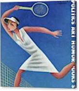 Vanity Fair Cover Featuring Helen Wills Playing Canvas Print
